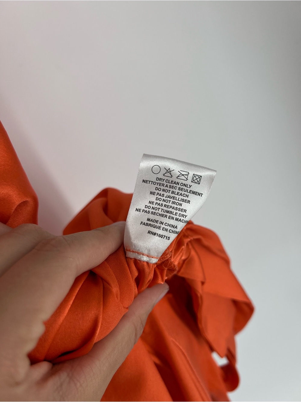 Retrofete Silk Blend Bow One-Shoulder Orange Draped Designer Cocktail Mini Dress - Picture 7 of 8